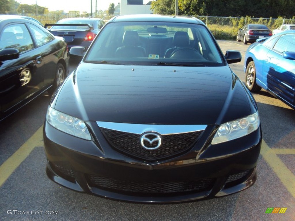 2004 MAZDA6 s Sedan - Onyx Black / Black photo #2