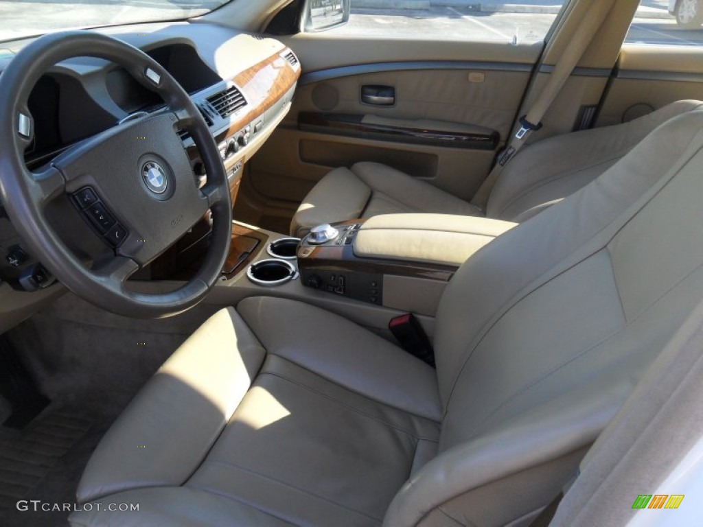 2004 7 Series 745Li Sedan - Alpine White / Dark Beige/Beige III photo #16
