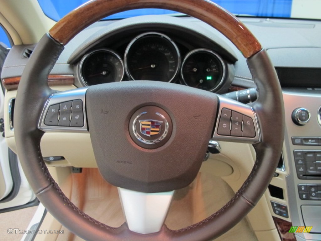 2012 Cadillac CTS 4 3.6 AWD Sedan Cashmere/Cocoa Steering Wheel Photo #57890878