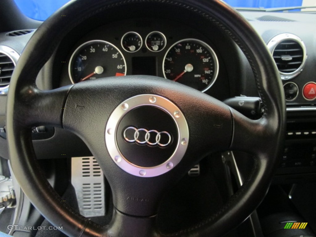 2002 Audi TT 1.8T quattro Roadster Ebony Steering Wheel Photo #57891595