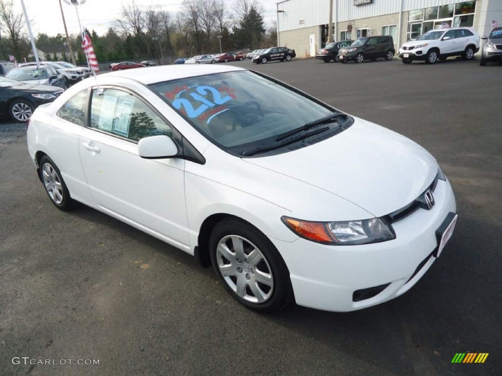 2007 Civic LX Coupe - Taffeta White / Ivory photo #4