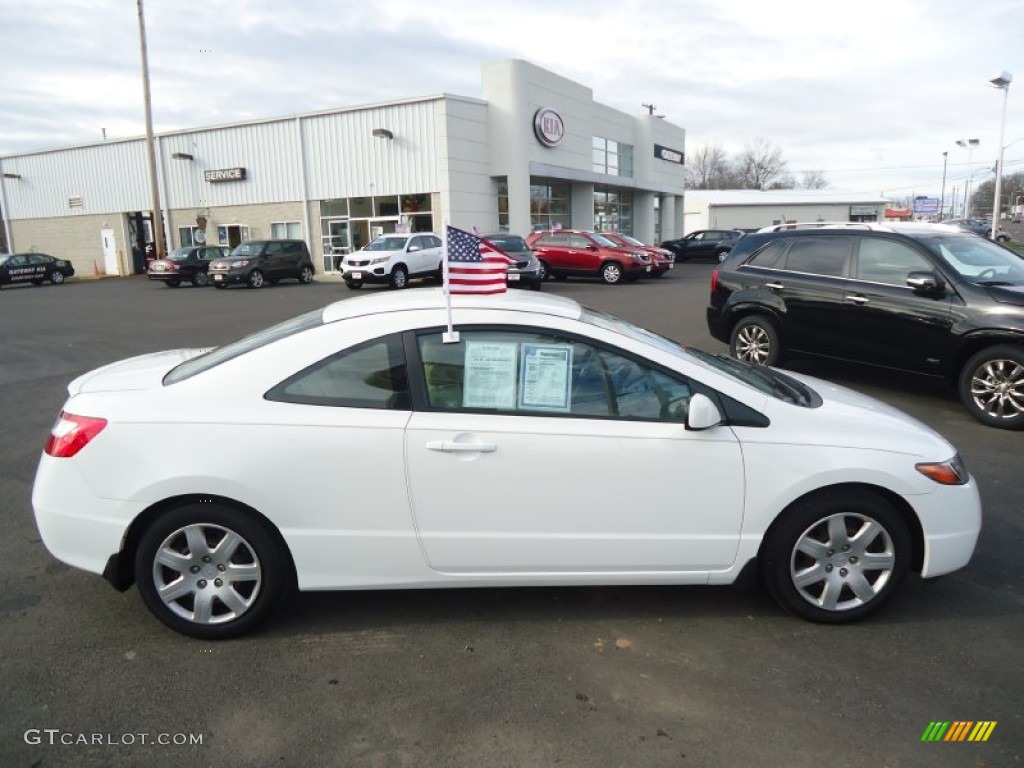 2007 Civic LX Coupe - Taffeta White / Ivory photo #7