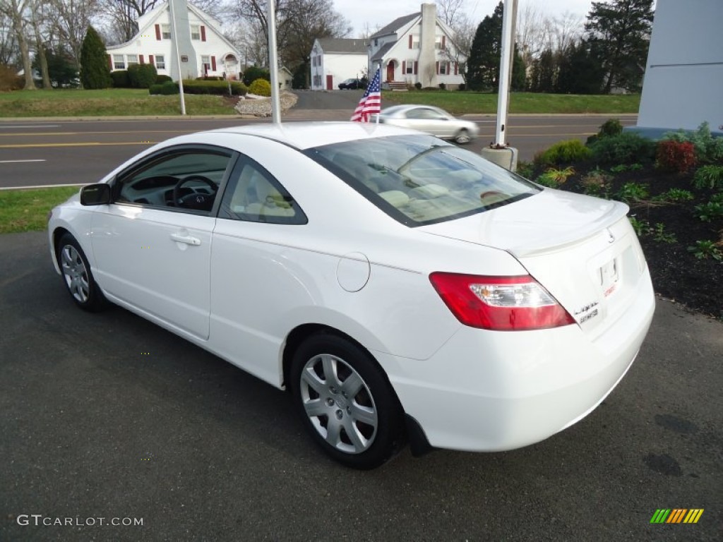 2007 Civic LX Coupe - Taffeta White / Ivory photo #10