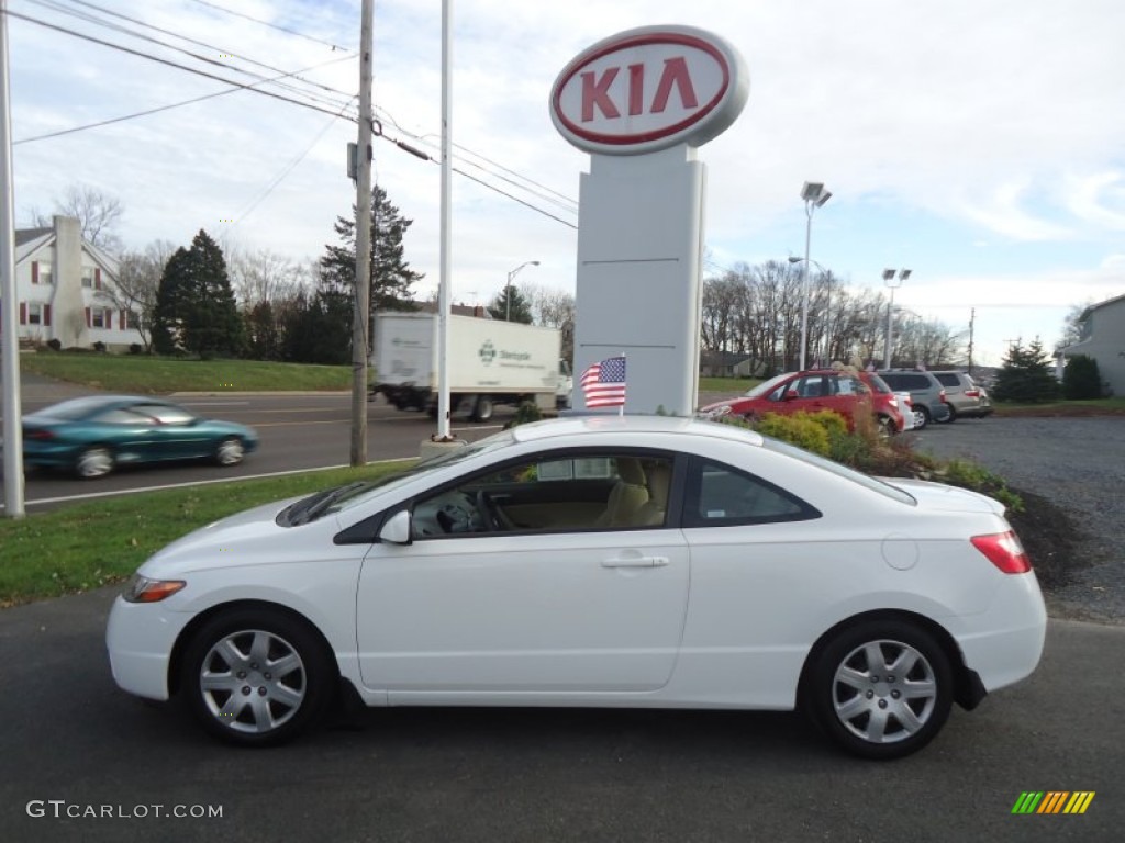 2007 Civic LX Coupe - Taffeta White / Ivory photo #11