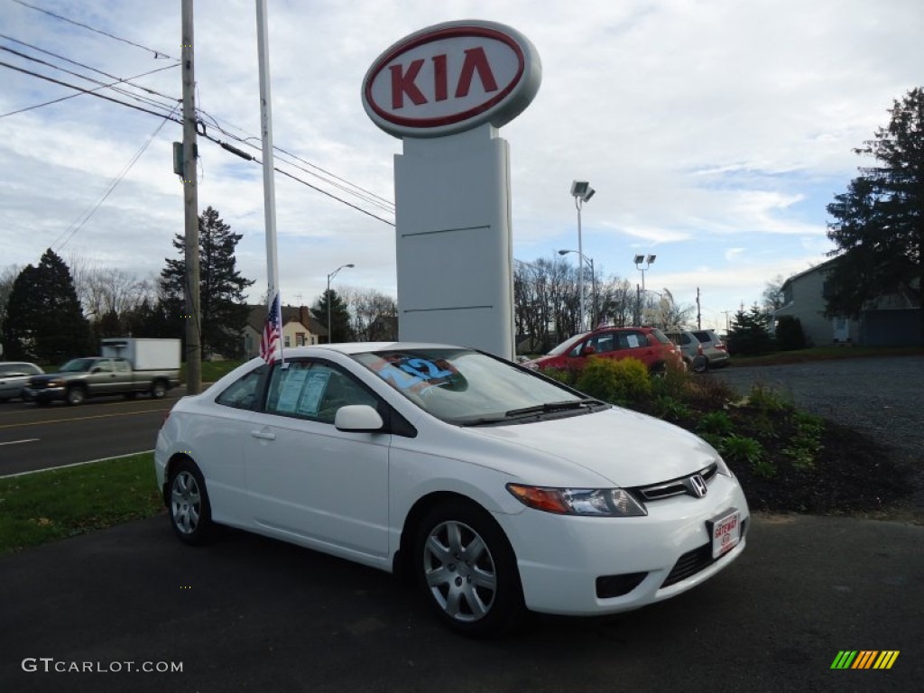 2007 Civic LX Coupe - Taffeta White / Ivory photo #34