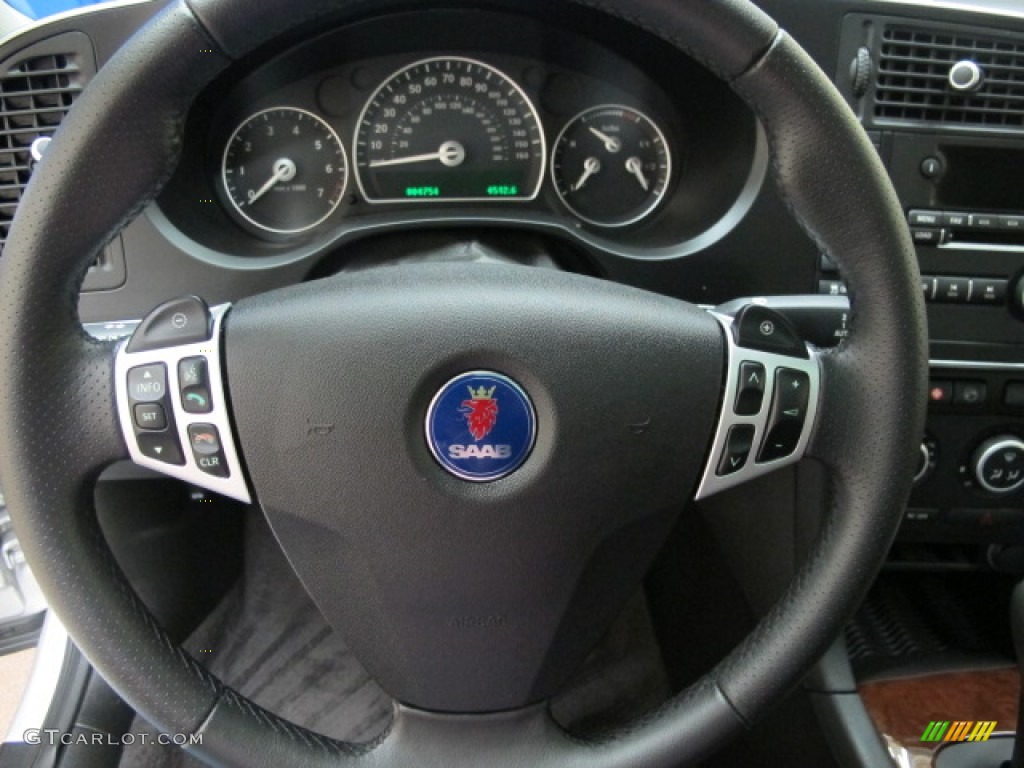 2011 Saab 9-3 2.0T Sport Sedan XWD Black Steering Wheel Photo #57893878
