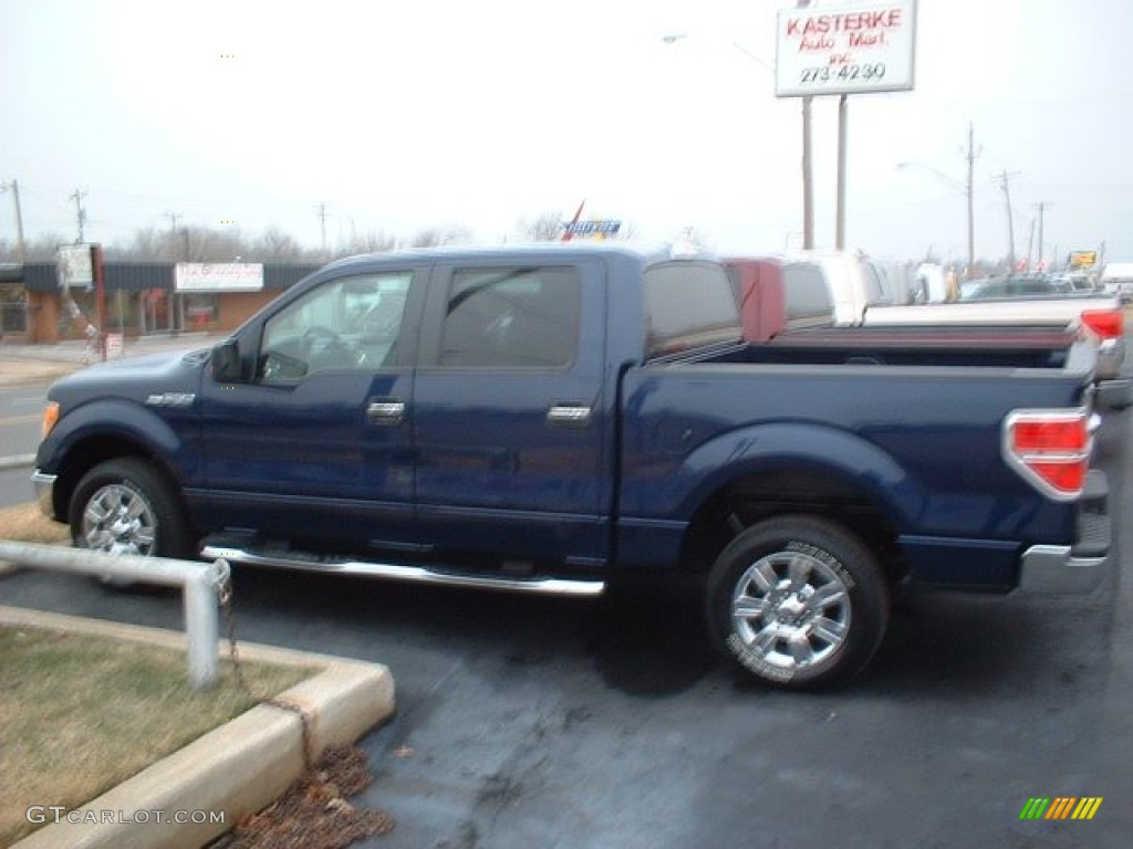 2010 F150 XLT SuperCrew - Dark Blue Pearl Metallic / Medium Stone photo #4
