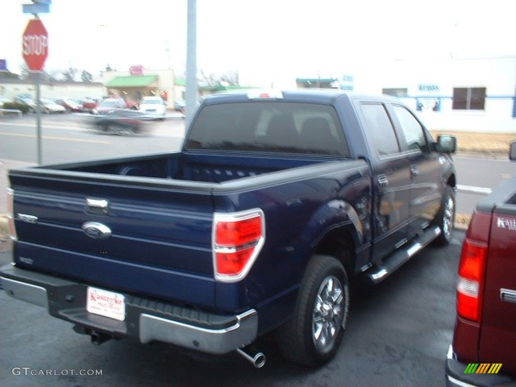 2010 F150 XLT SuperCrew - Dark Blue Pearl Metallic / Medium Stone photo #7