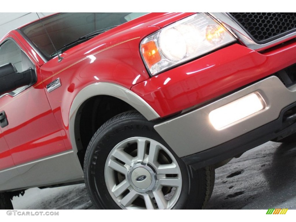 2004 F150 Lariat SuperCrew 4x4 - Bright Red / Tan photo #3