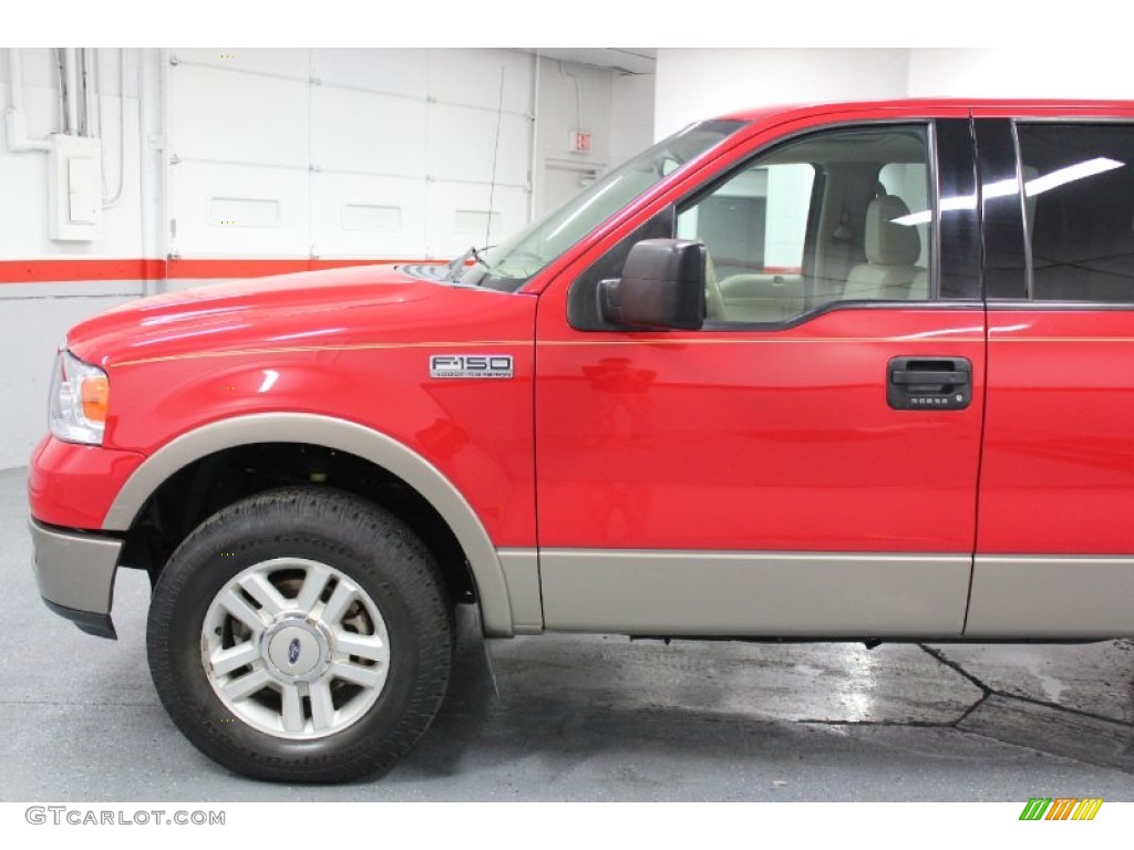 2004 F150 Lariat SuperCrew 4x4 - Bright Red / Tan photo #15