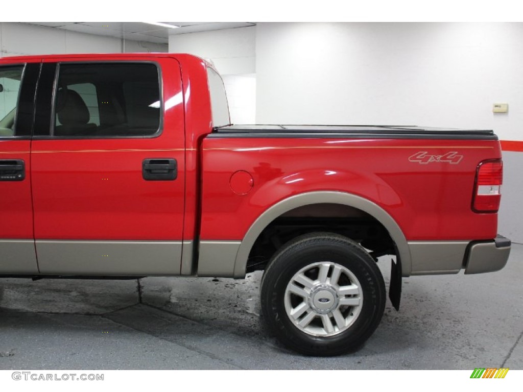 2004 F150 Lariat SuperCrew 4x4 - Bright Red / Tan photo #17