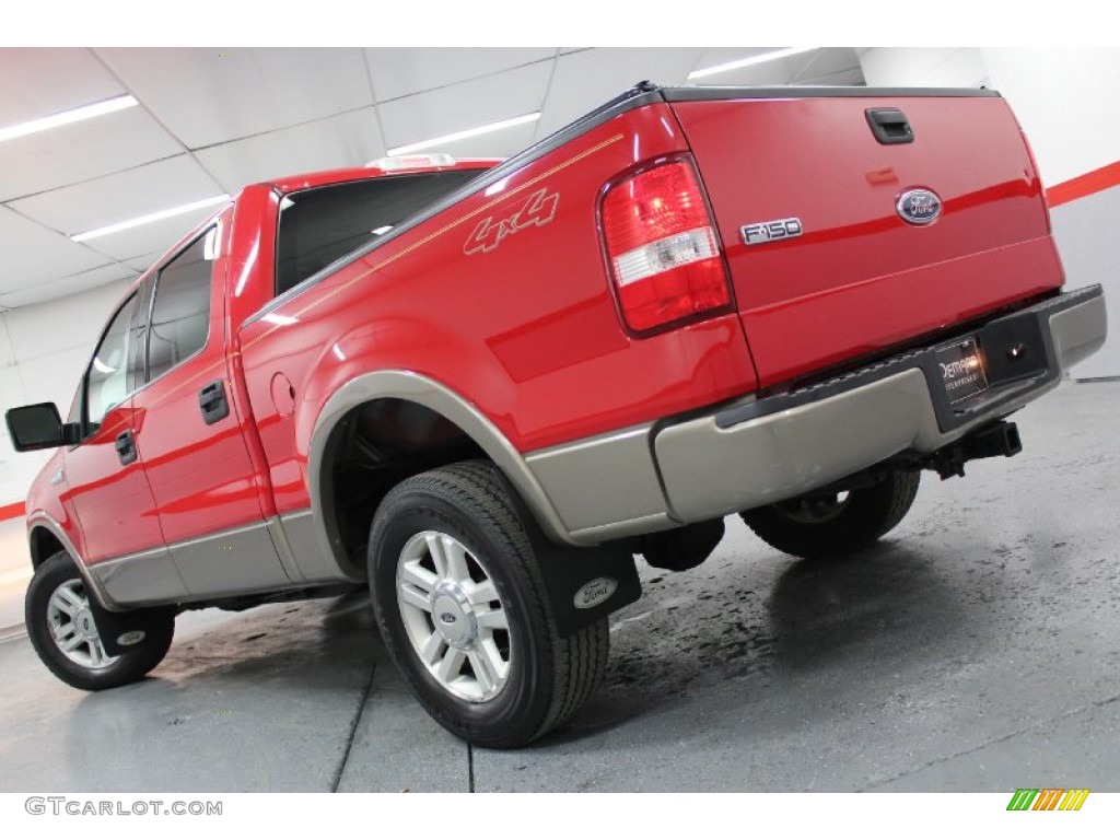 2004 F150 Lariat SuperCrew 4x4 - Bright Red / Tan photo #18