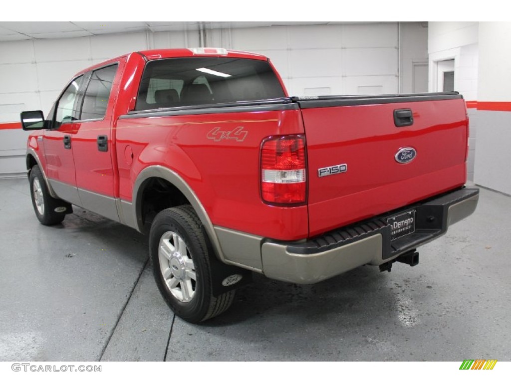 2004 F150 Lariat SuperCrew 4x4 - Bright Red / Tan photo #20