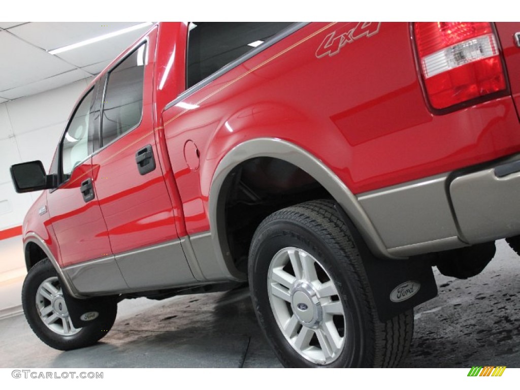 2004 F150 Lariat SuperCrew 4x4 - Bright Red / Tan photo #21