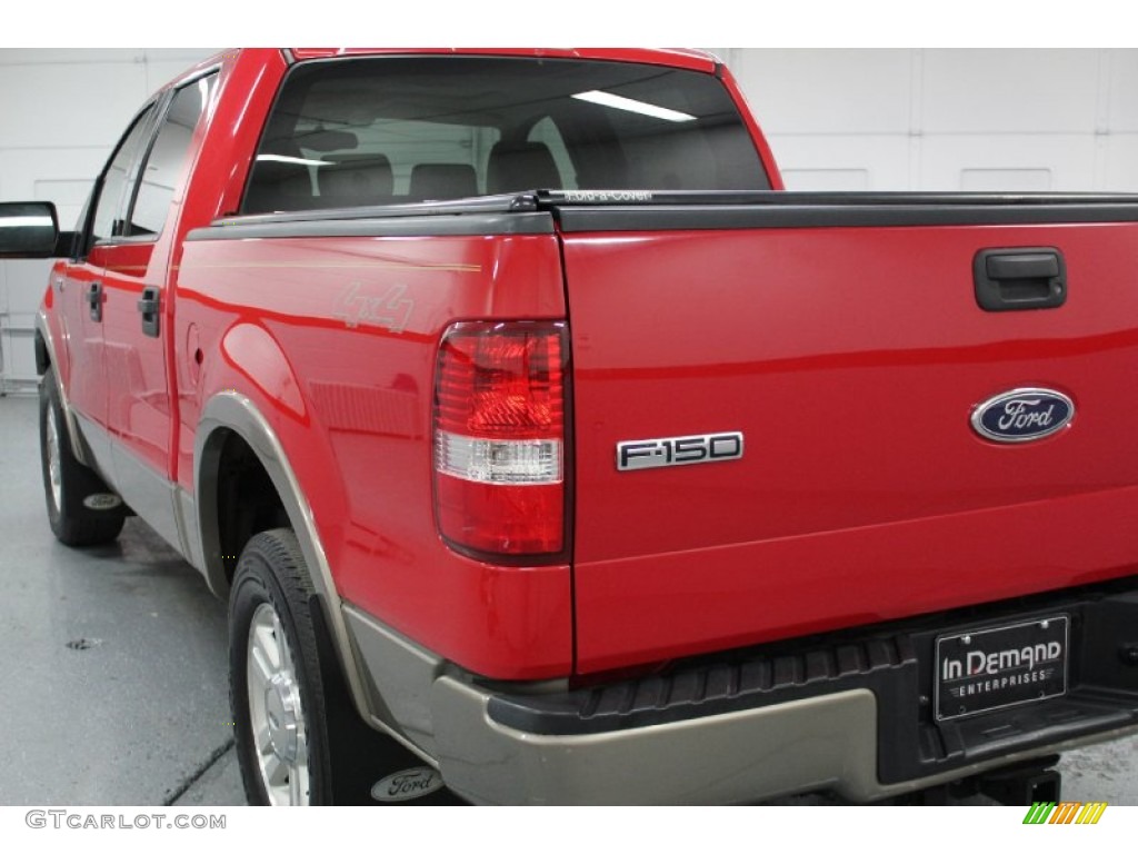 2004 F150 Lariat SuperCrew 4x4 - Bright Red / Tan photo #24