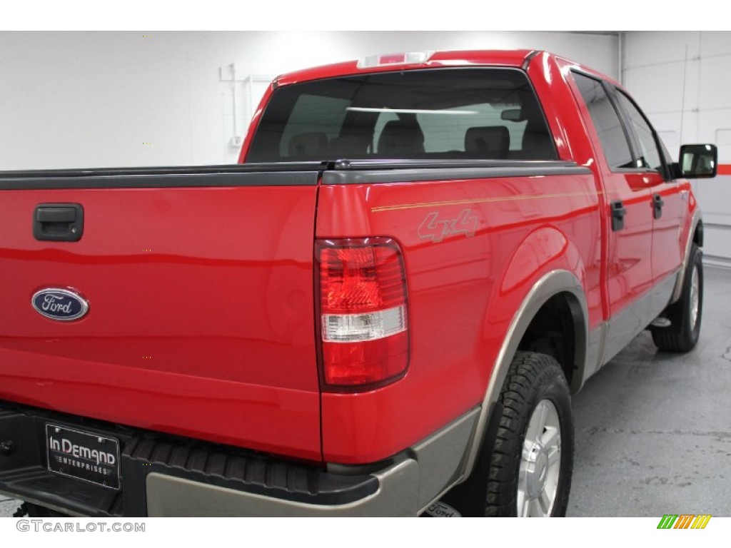 2004 F150 Lariat SuperCrew 4x4 - Bright Red / Tan photo #29