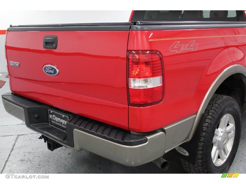 2004 F150 Lariat SuperCrew 4x4 - Bright Red / Tan photo #31