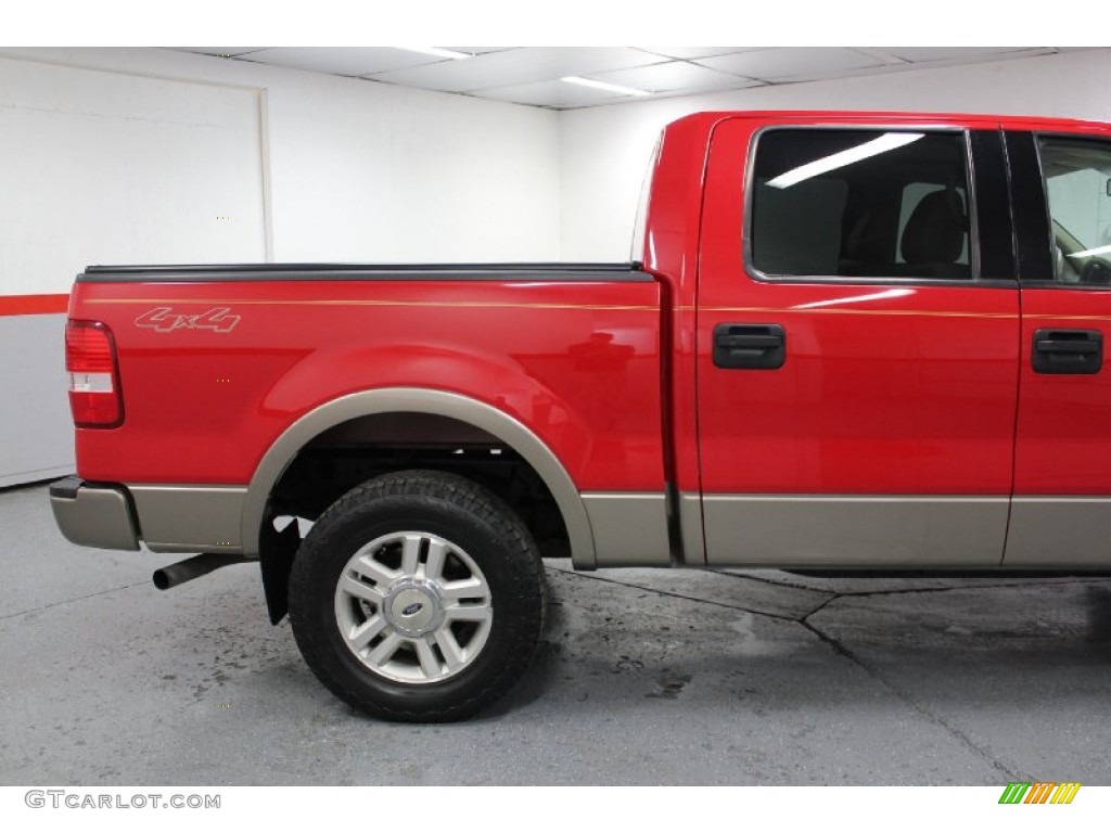 2004 F150 Lariat SuperCrew 4x4 - Bright Red / Tan photo #33