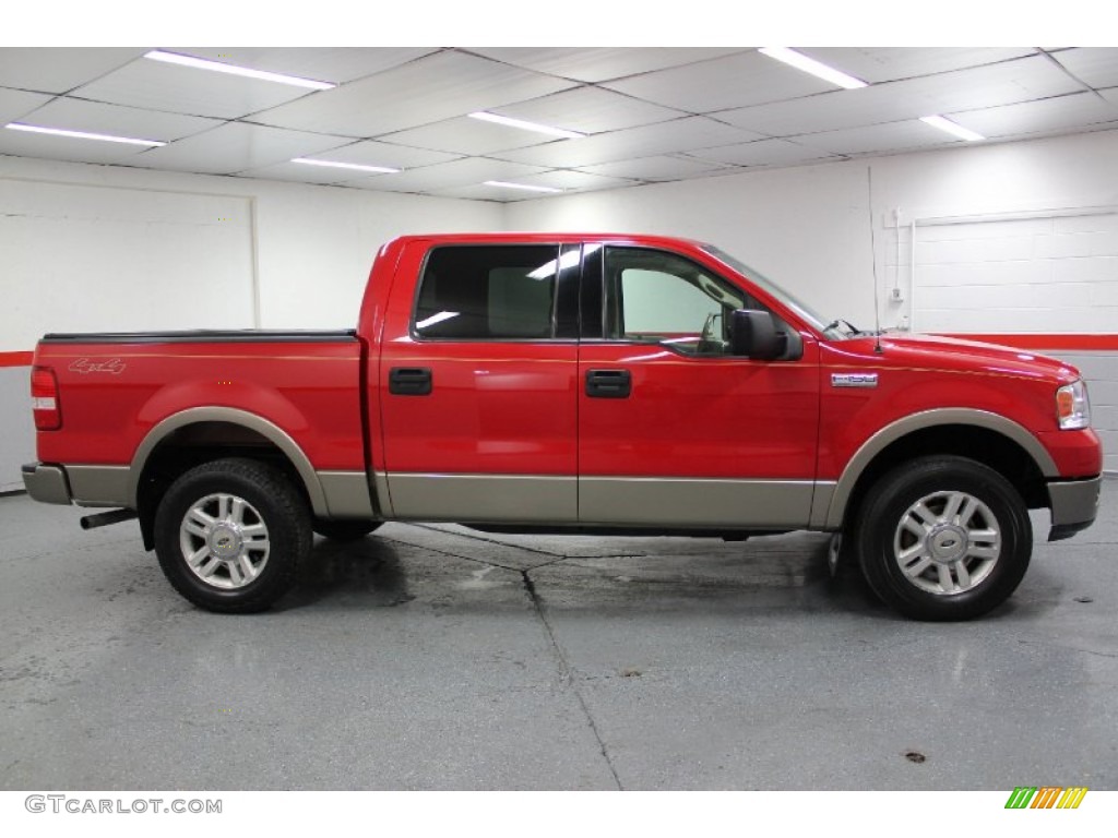 2004 F150 Lariat SuperCrew 4x4 - Bright Red / Tan photo #34