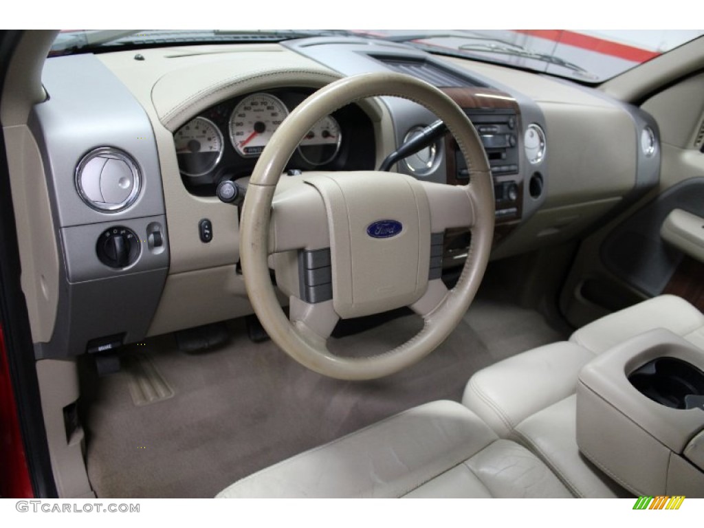 2004 F150 Lariat SuperCrew 4x4 - Bright Red / Tan photo #61