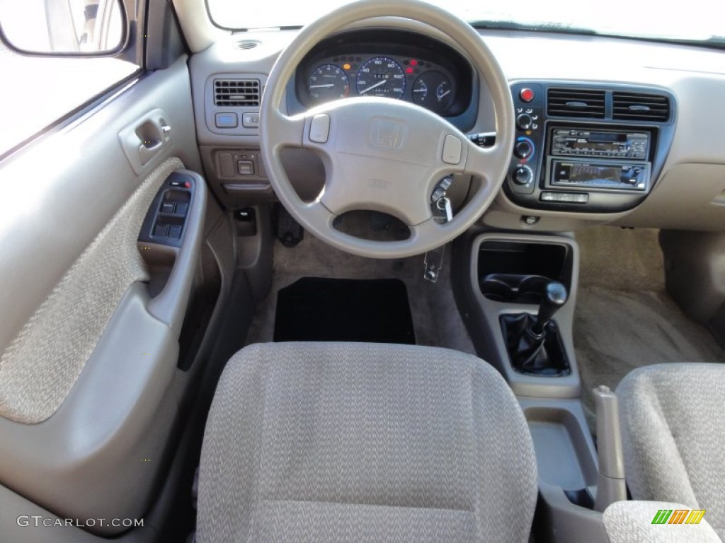 2000 Honda Civic LX Sedan Beige Dashboard Photo #57897449