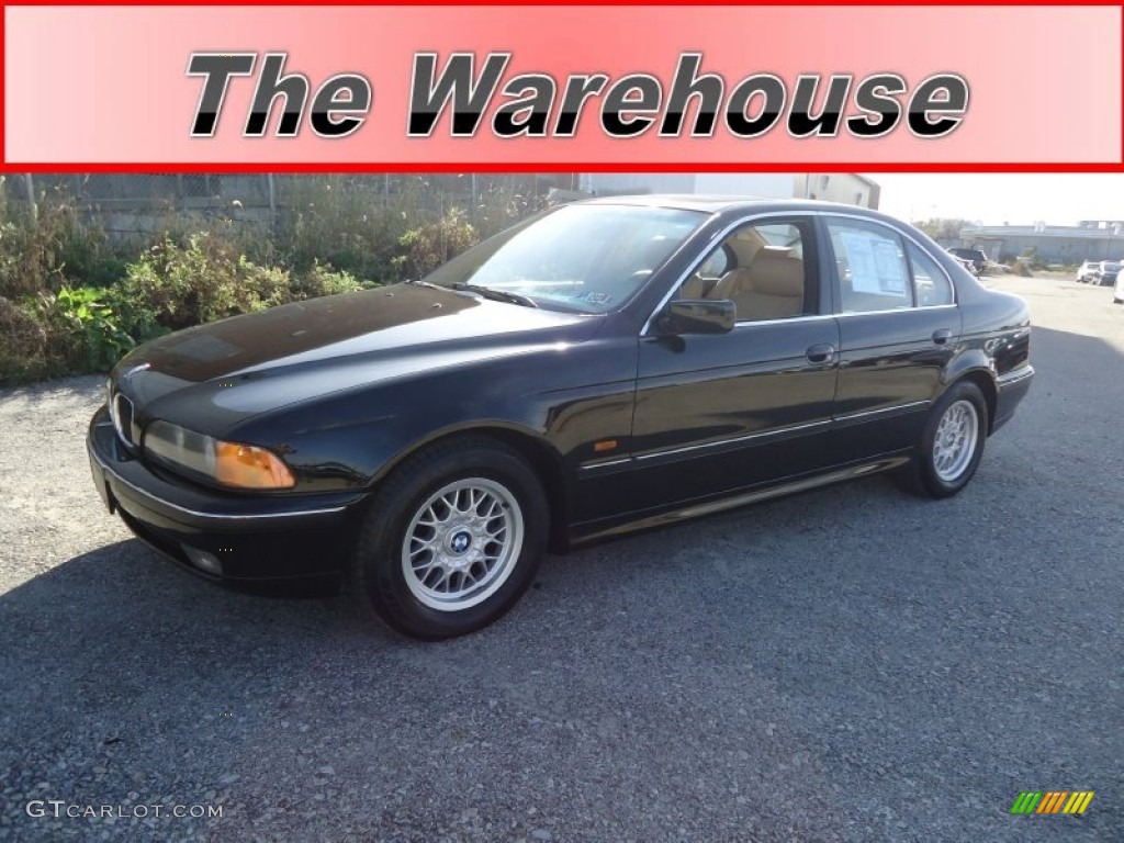 1997 5 Series 528i Sedan - Jet Black / Sand Beige photo #1