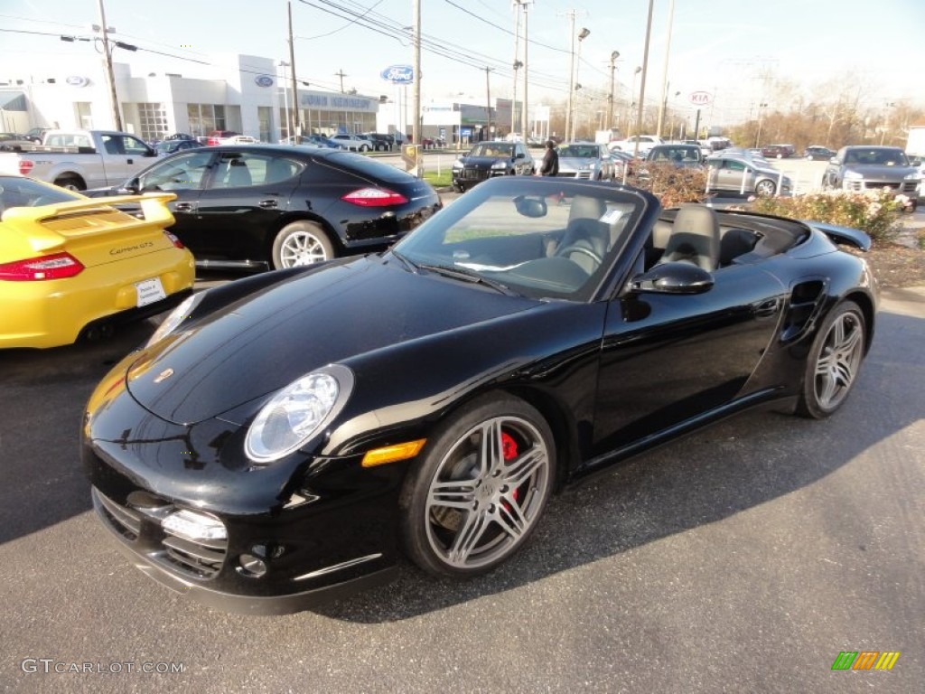 2008 911 Turbo Cabriolet - Black / Black photo #2