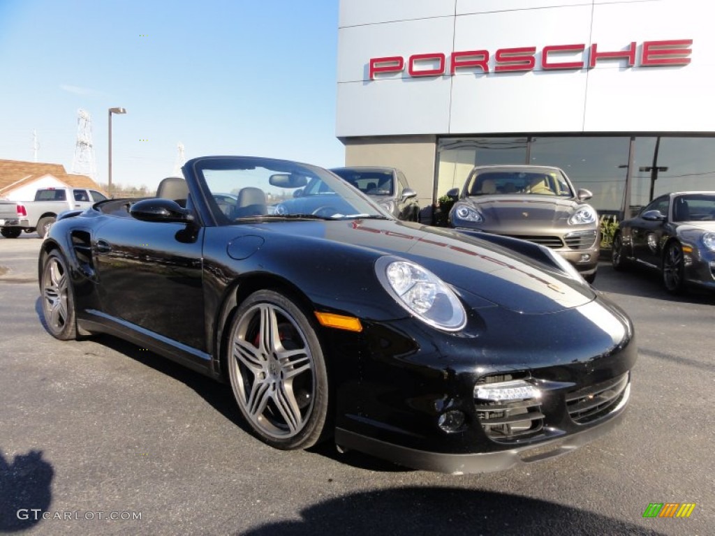 2008 911 Turbo Cabriolet - Black / Black photo #5