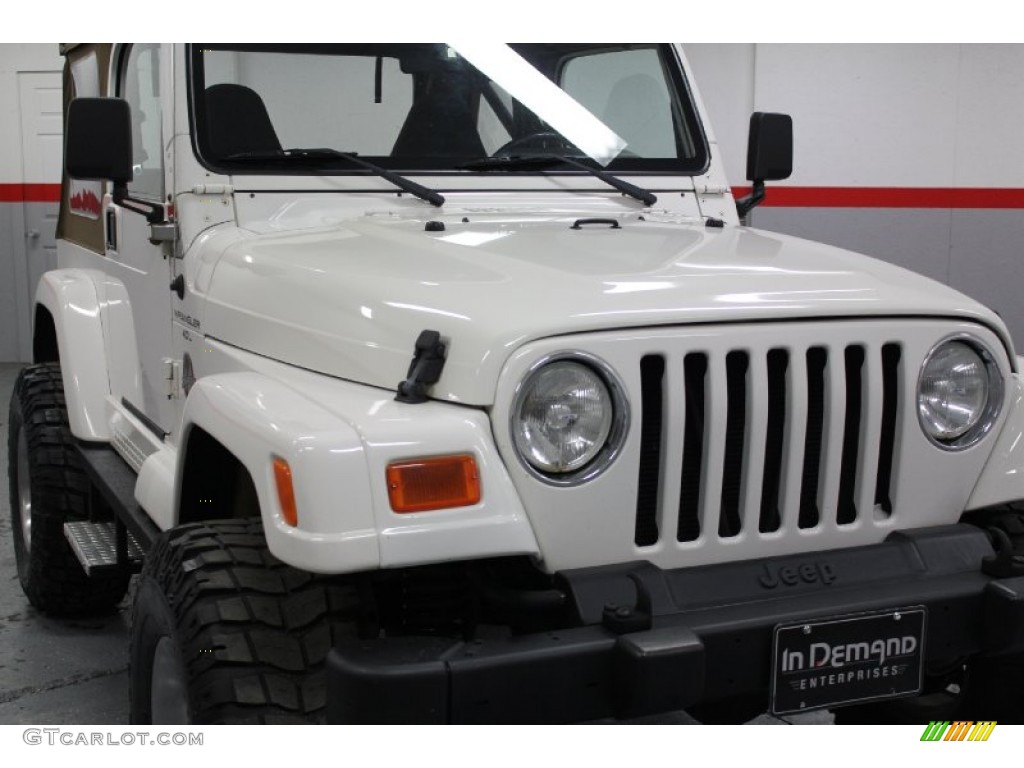 2000 Wrangler Sahara 4x4 - Stone White / Camel/Dark Green photo #7