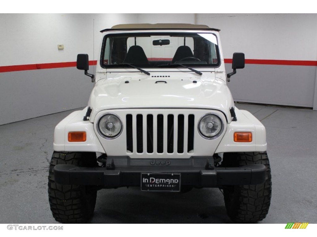 2000 Wrangler Sahara 4x4 - Stone White / Camel/Dark Green photo #9