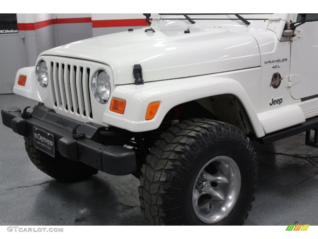 2000 Wrangler Sahara 4x4 - Stone White / Camel/Dark Green photo #14