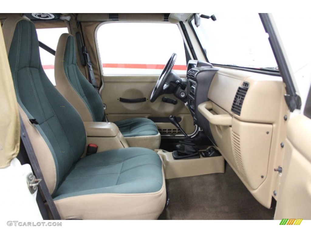 2000 Wrangler Sahara 4x4 - Stone White / Camel/Dark Green photo #64