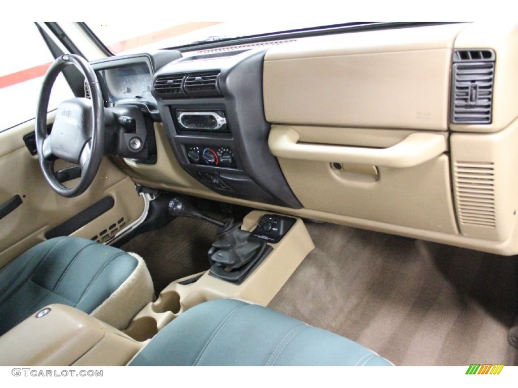 2000 Wrangler Sahara 4x4 - Stone White / Camel/Dark Green photo #65