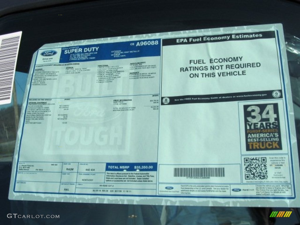 2012 Ford F350 Super Duty XL Regular Cab 4x4 Dually Window Sticker Photo #57900341