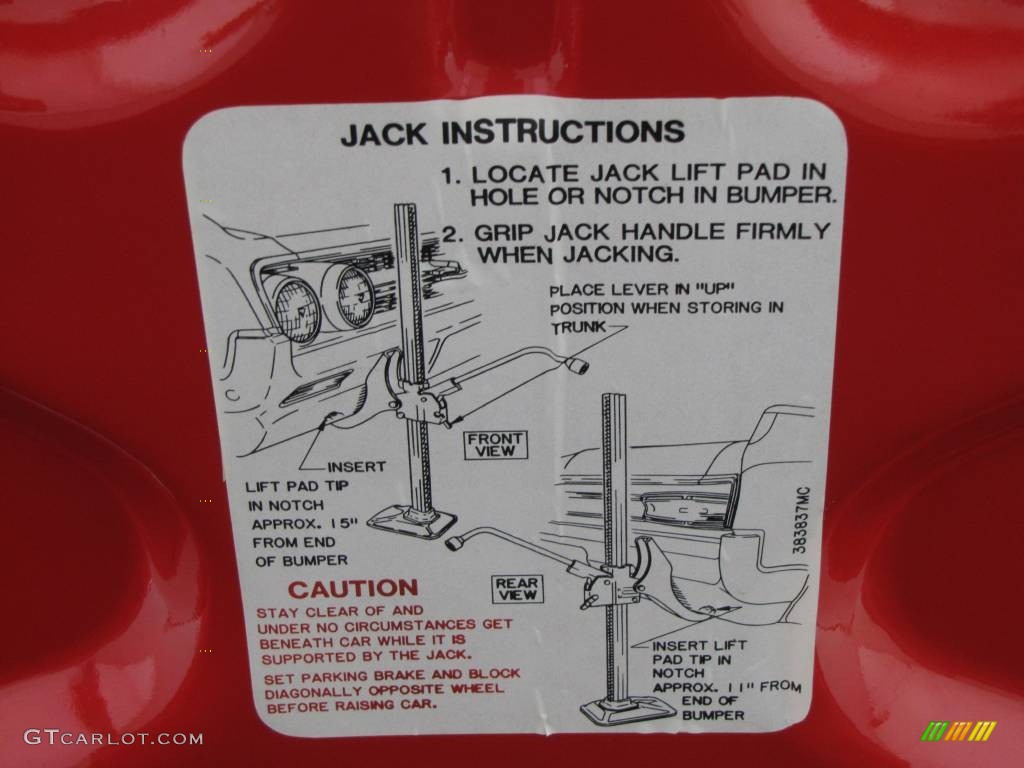 Jack Instructions 1964 Oldsmobile Ninety Eight Convertible Parts
