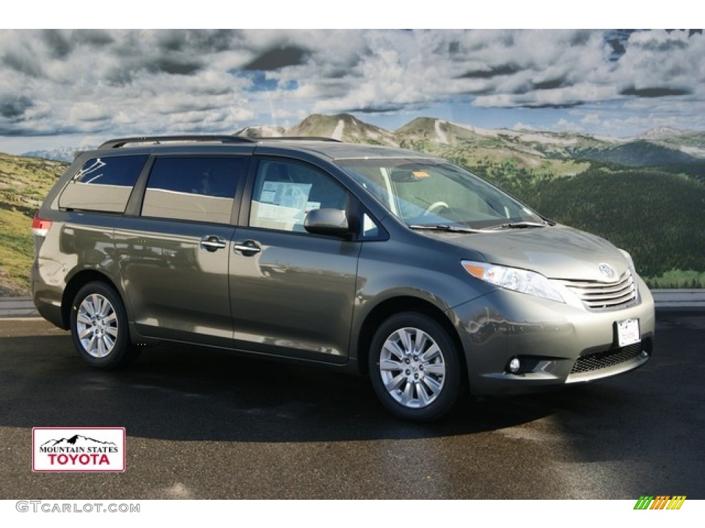 2012 Sienna XLE AWD - Cypress Green Pearl / Light Gray photo #1