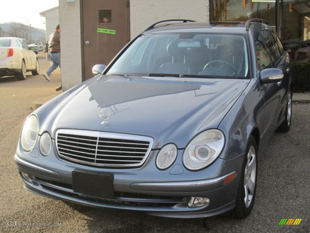 2004 E 500 4Matic Wagon - Platinum Blue Metallic / Ash photo #4