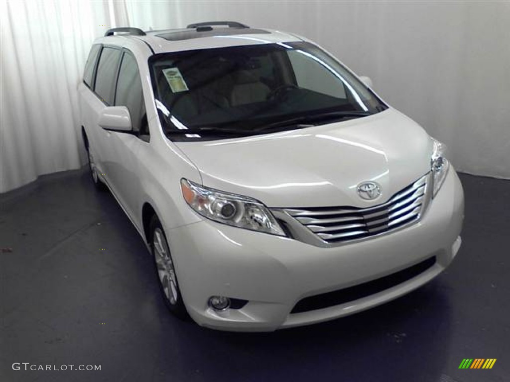 2012 Sienna Limited - Blizzard White Pearl / Light Gray photo #1