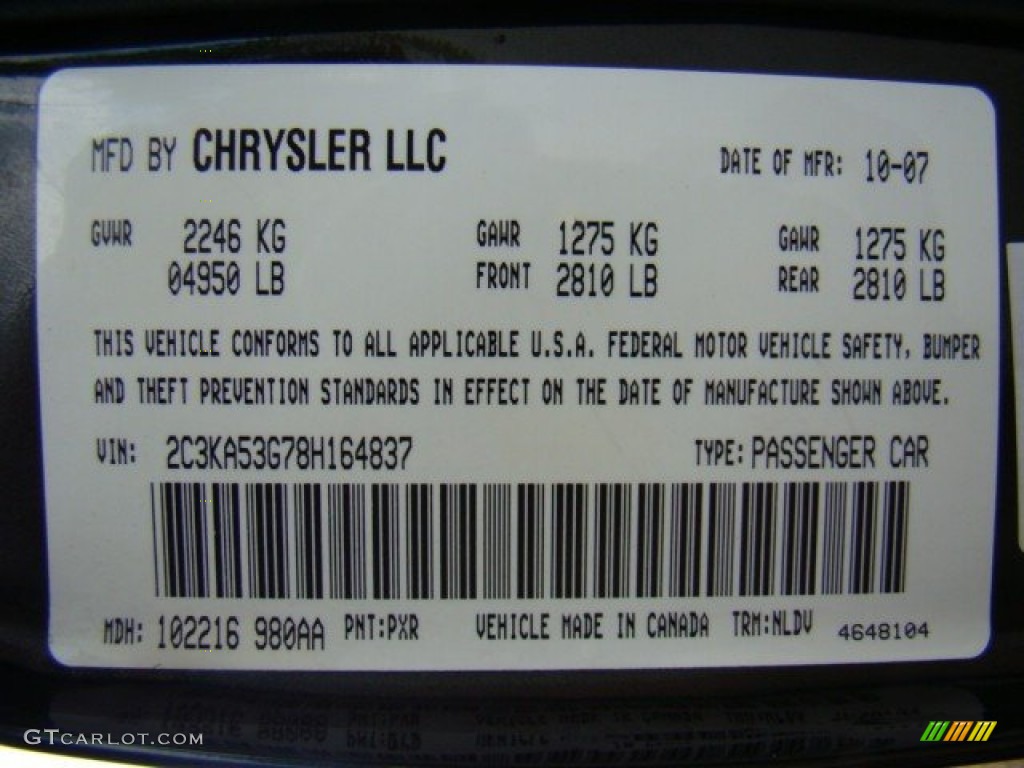 2008 300 Touring - Brilliant Black Crystal Pearl / Dark Slate Gray photo #10