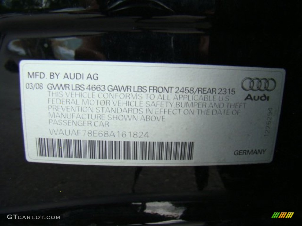 2008 A4 2.0T S-Line Sedan - Brilliant Black / Black photo #10