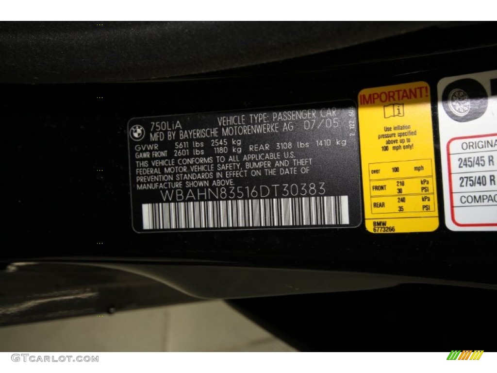 2006 7 Series 750Li Sedan - Jet Black / Black/Black photo #15