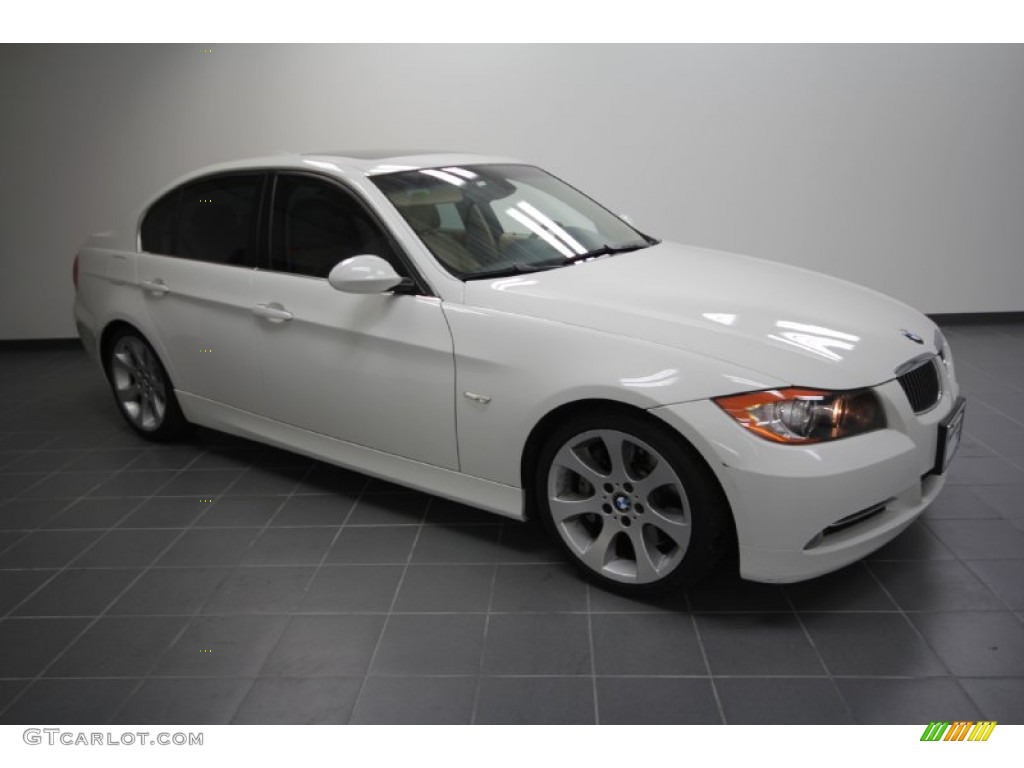 2008 3 Series 335i Sedan - Alpine White / Beige photo #1
