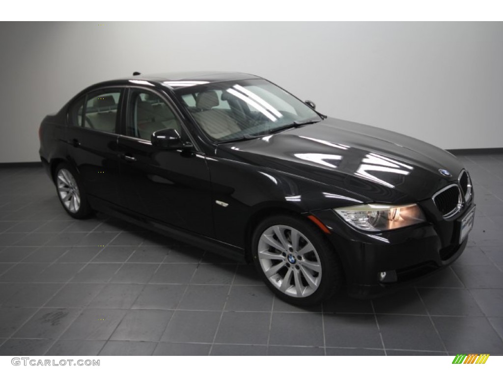 2009 3 Series 328i Sedan - Black Sapphire Metallic / Oyster Dakota Leather photo #1