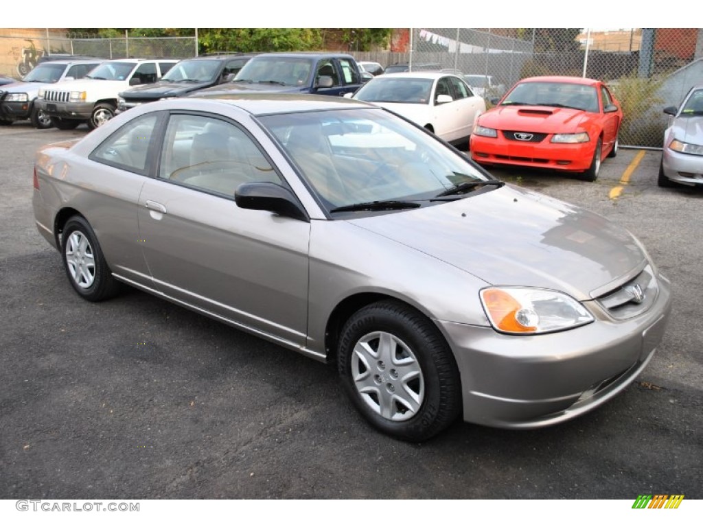 2003 Civic LX Coupe - Shoreline Mist Metallic / Ivory photo #1