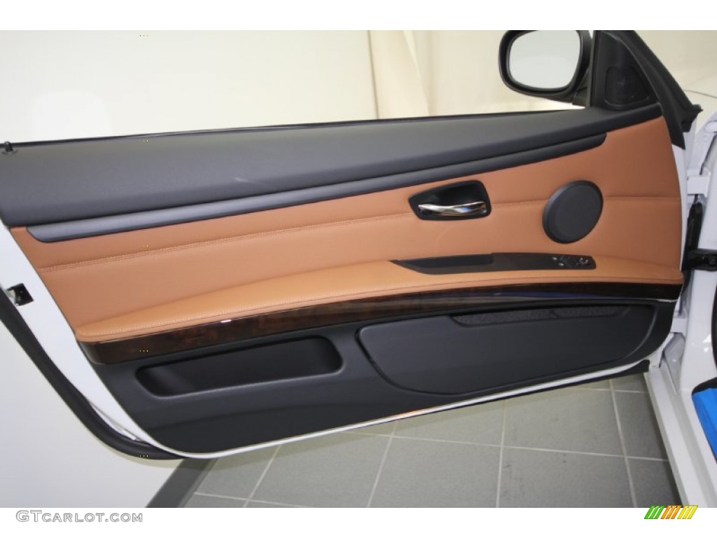 2012 BMW 3 Series 328i Coupe Saddle Brown Door Panel Photo #57938724