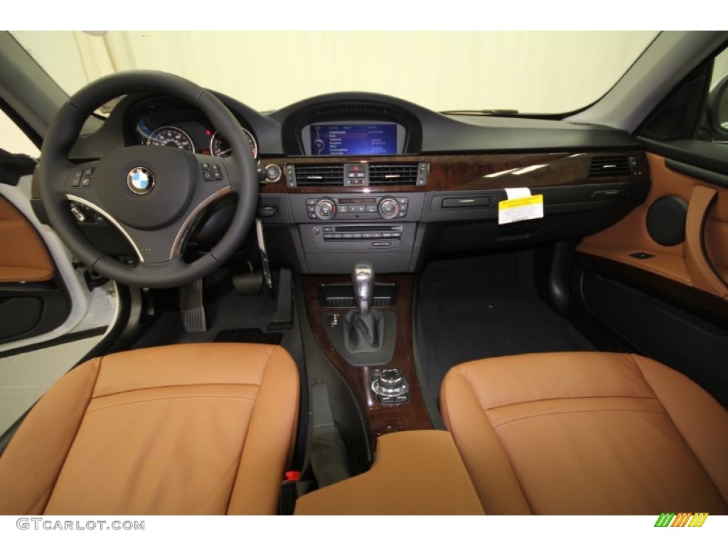 2012 BMW 3 Series 328i Coupe Saddle Brown Dashboard Photo #57938835