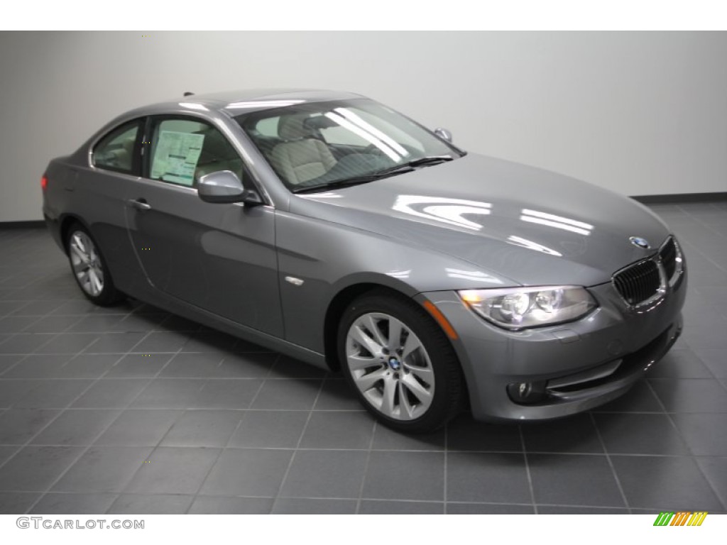 2012 3 Series 328i Coupe - Space Grey Metallic / Oyster/Black photo #1