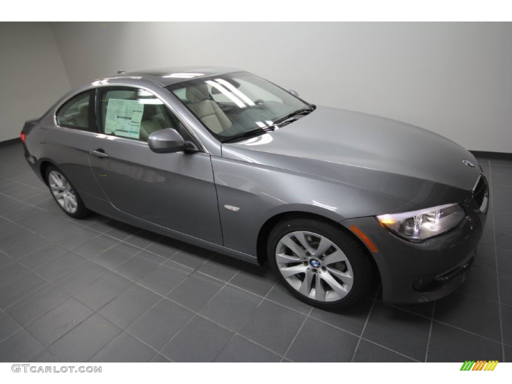 2012 3 Series 328i Coupe - Space Grey Metallic / Oyster/Black photo #4