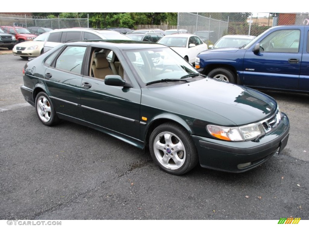 2000 9-3 SE Sedan - Scarabe Green Metallic / Warm Beige photo #1