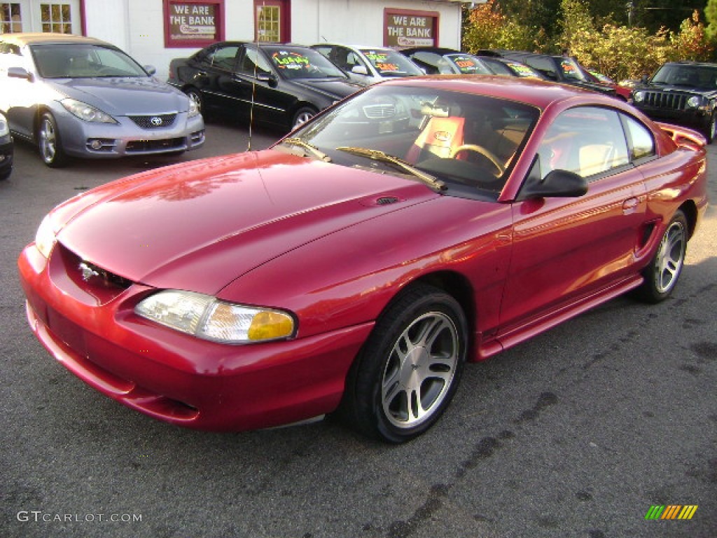 1997 Mustang GT Coupe - Laser Red Metallic / Saddle photo #1